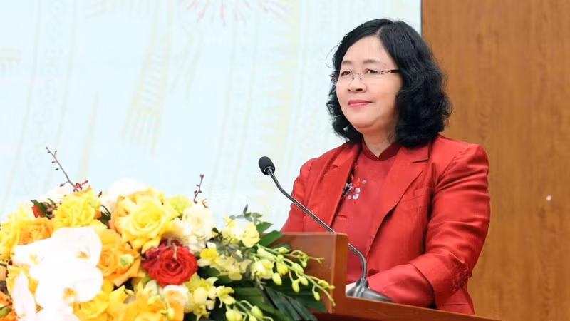 베트남 조국전선 중앙위원회 부이 티 민 호아이 위원장.