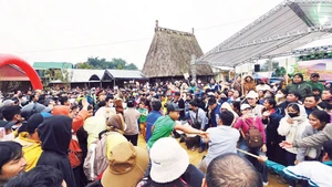 다낭시 흥선 국경 지역에서 열리고 있는 설맞이 프로그램.