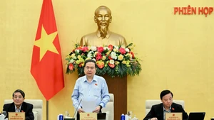 쩐 탄 먼 국회의장이 제55차 국회 상임위원회 회의에서 발언하고 있다. (사진: NDO)