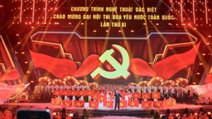 전국 애국경쟁대회 환영 특별예술 공연 프로그램. (사진: VNA)