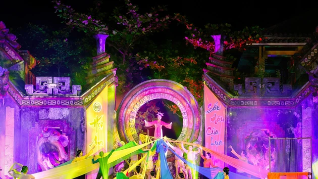 실 뽑기를 재현한 모습.