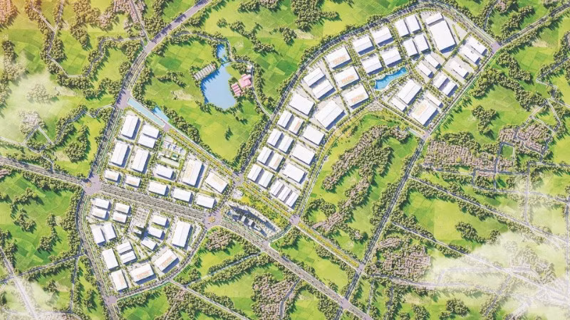 박닌성 히엡화에 위치한 FECON 호아옌 산업단지의 마스터플랜 조감도.