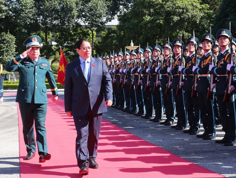팜 민 찐 베트남 총리가 기념식에 참석하고 있다. (사진: VNA)
