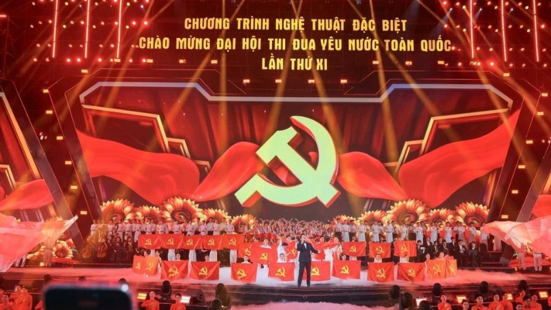 전국 애국경쟁대회 환영 특별예술 공연 프로그램. (사진: VNA)