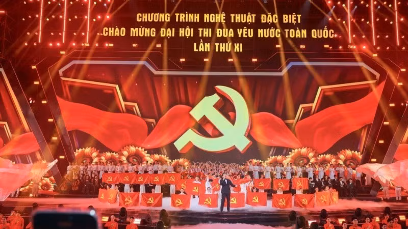 전국 애국경쟁대회 환영 특별예술 공연 프로그램. (사진: VNA)