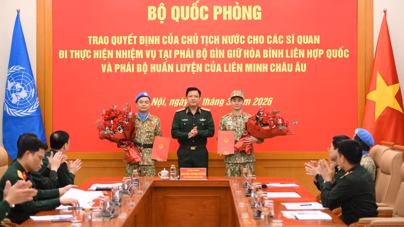 유엔 평화유지 임무 파견 장교 임명장 수여식