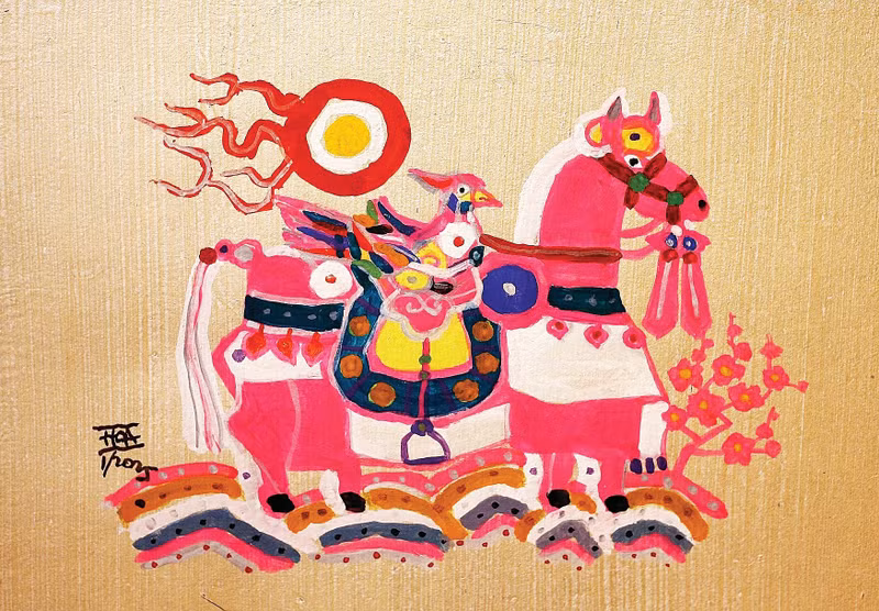 당쑤언호아(Dang Xuan Hoa)화가의 말 회화 작품