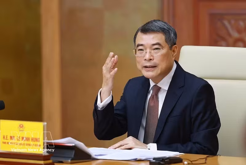 레민흥 총리가 미국 주요 기업 52개사 대표단과의 회의에서 발언하고 있다. (사진: VNA)