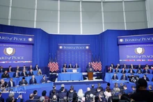 또 럼 베트남 공산당 서기장이 참석한 가자 평화위원회 창립회의 모습. 회의는 미국 워싱턴 D.C.에서 열렸다. (사진: VNA).