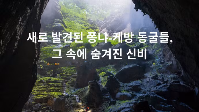 새로 발견된 퐁냐-케방 동굴들, 그 속에 숨겨진 신비 