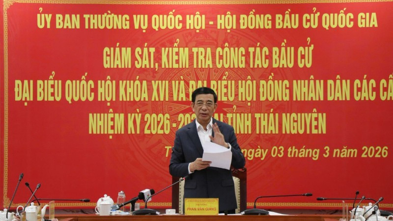 감독 및 점검 회의에서 발언하는 판 반 장 장관. (사진: 투안 손)