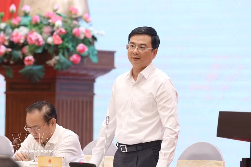 팜탄하 베트남 중앙은행(SBV) 부총재가 기자회견에서 발언하고 있다. (사진: VNA)