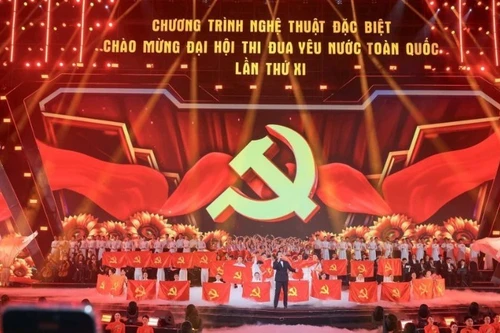 전국 애국경쟁대회 환영 특별예술 공연 프로그램. (사진: VNA)