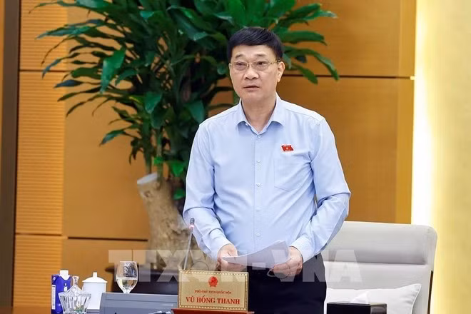 부홍탄 국회 부의장이 회의에서 발언하고 있다. (사진: VNA)