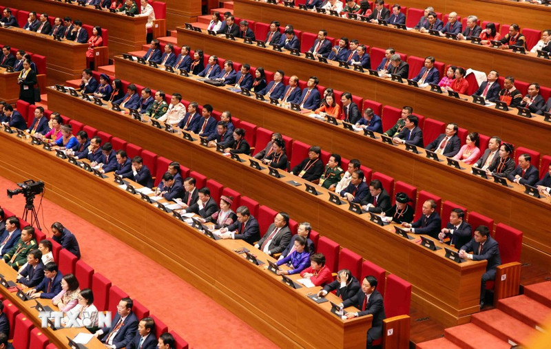 20일 하노이에서 열린 베트남 공산당(CPV) 제14차 전국대회 개막식에 대표자들이 참석하고 있다. (사진: VNA)