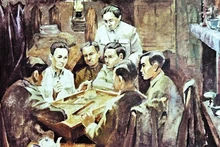 1930년 베트남 공산당 창당 회의. (판께안 작)