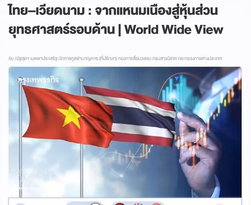 방콕비즈뉴스에 실린 기고문. (사진: VNA)
