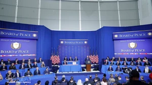 또 럼 베트남 공산당 서기장이 참석한 가자 평화위원회 창립회의 모습. 회의는 미국 워싱턴 D.C.에서 열렸다. (사진: VNA).