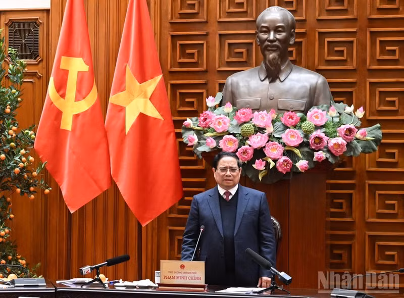 팜민찐 베트남 총리가 원자력 발전소 건설을 위한 제5차 지도위원회 회의에서 발언하고 있다. (사진: Nhan Dan)