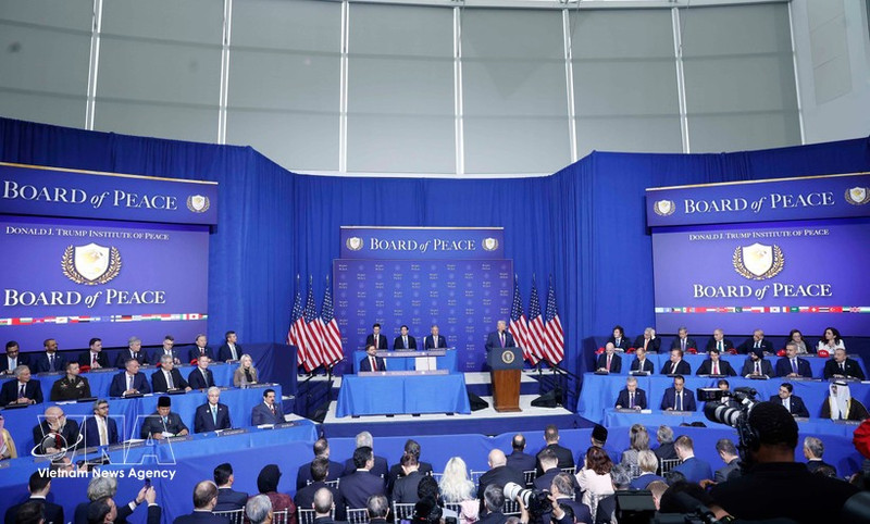 또 럼 베트남 공산당 서기장이 참석한 가자 평화위원회 창립회의 모습. 회의는 미국 워싱턴 D.C.에서 열렸다. (사진: VNA).