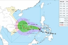 제15호 태풍은 향후 24시간 동안 더욱 강해질 것으로 예상되며, 최대 11등급에 돌풍은 14등급까지 도달할 수 있다. (사진: 베트남통신사(VNA) 제공)