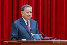 또 럼 당 서기장이 회의에서 연설하고 있다. (사진: NDO)