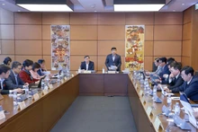 럼동성과 응에안성 국회 의원들이 4일 오후 제15기 국회 제10차 회의에서 그룹 토론을 하고 있다. (사진: VNA)