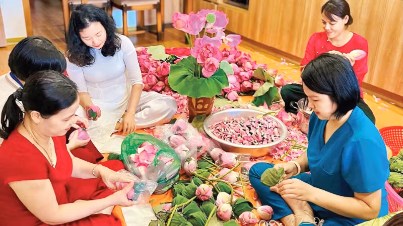 새해를 맞아 생산을 확대하는 흐엉투이 연꽃차 협동조합, 