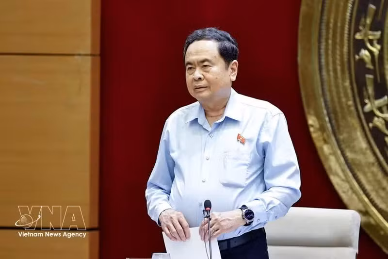 행사에서 발언하는 쩐 타인 먼 국회의장. (사진: VNA)