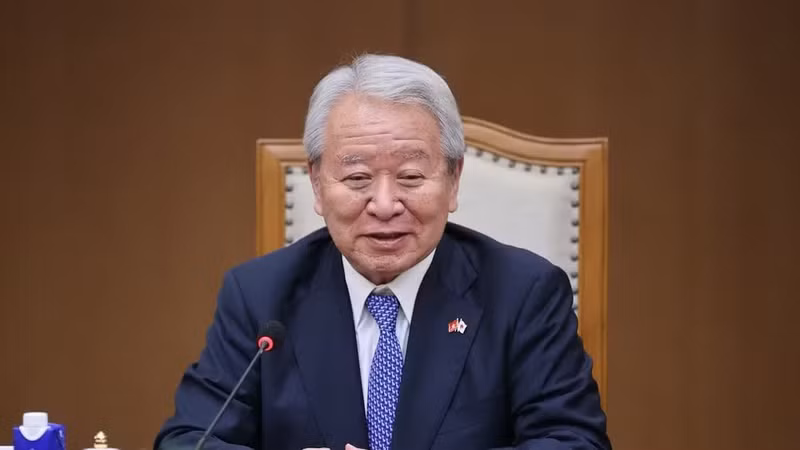 다나카 아키히코 JICA 이사장이 면담에서 발언하고 있다. (사진: VGP/Nhật Bắc)