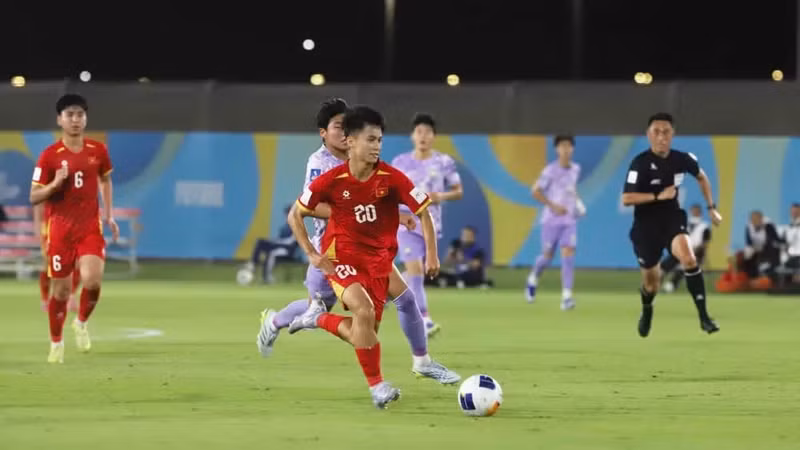 베트남 U17 대표팀이 선제골을 넣었지만 리드를 지키지 못해 아쉬움을 남겼다. (사진: VFF)